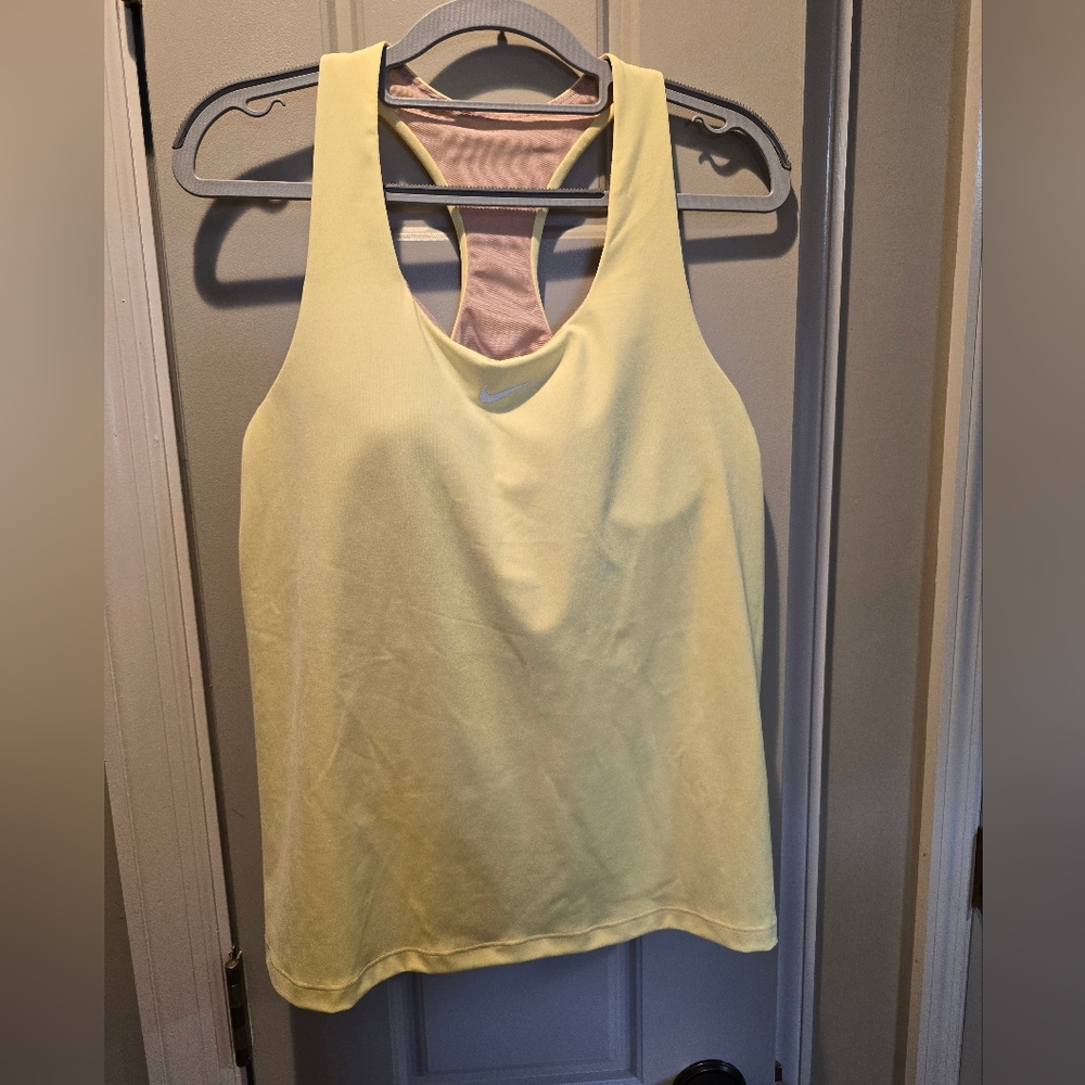 Nike Light Yellow Racerback Crop Top